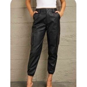 Kancan High Rise Leather Joggers